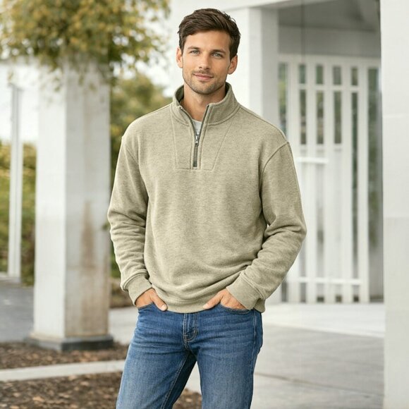 VOS Sports Other - VOS Sports Men’s Quarter-Zip Mock Neck Cotton Blend Pullover Jacket Outerwear M